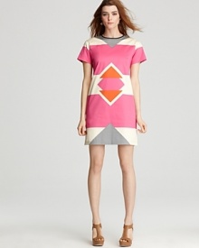 10 Crosby Derek Lam Dress - Short Sleeve with Aztec Print 10 Crosby Derek Lam Dress - Short Sleeve with Aztec Print