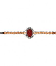 Bring heightened style to your day or night look with this ultra-chic bracelet from New York City-based accessory label Dannijo - Vintage style, stylishly distressed oxidized silver, Swarovski crystal embellishment and a cameo-detailed stone- Wear with a classic cocktail dress or an on-trend off-duty ensemble Bring heightened style to your day or night look with this ultra-chic bracelet from New York City-based accessory label Dannijo - Vintage style, stylishly distressed oxidized silver, Swarovski crystal embellishment and a cameo-detailed stone- Wear with a classic cocktail dress or an on-trend off-duty ensemble