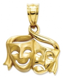 The perfect gift for the aspiring actress or actor. This charming comedy and tragedy charm is crafted from polished 14k gold with an open back design. Chain not included. Approximate length: 4/5 inch. Approximate width: 3/5 inch. The perfect gift for the aspiring actress or actor. This charming comedy and tragedy charm is crafted from polished 14k gold with an open back design. Chain not included. Approximate length: 4/5 inch. Approximate width: 3/5 inch.