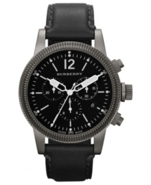 Lend a luxurious look to your casual attire with this chronograph watch from Burberry. Lend a luxurious look to your casual attire with this chronograph watch from Burberry.