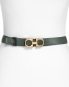 Constructed in saffiano-finished leather and accented by bold hardware, this reversible belt from Salvatore Ferragamo adds polished versatility to every look.