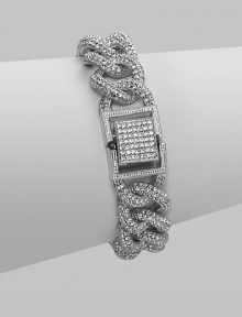 EXCLUSIVELY AT SAKS. Both bold and beautiful, this classic link chain is richly encrusted with micro pavé crystals. Crystal Rhodium plated Length, about 7½ Foldover clasp Imported EXCLUSIVELY AT SAKS. Both bold and beautiful, this classic link chain is richly encrusted with micro pavé crystals. Crystal Rhodium plated Length, about 7½ Foldover clasp Imported