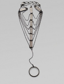 From the Art Deco Collection. Named for the elegant angles and streamlined shapes of the New York architectural treasure, this combination of delicate chains and chunky rectangular beads drapes distinctively and slips over one finger.Hematite-finish brassLength adjusts from about 6¼-7¼Lobster claspMade in USA From the Art Deco Collection. Named for the elegant angles and streamlined shapes of the New York architectural treasure, this combination of delicate chains and chunky rectangular beads drapes distinctively and slips over one finger.Hematite-finish brassLength adjusts from about 6¼-7¼Lobster claspMade in USA