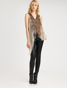 Stay fierce in this sheer, wolf-print silhouette of pure silk with a plunging v-neck and asymmetrically draped hem. V-neckSleevelessAsymmetrical hemSilkDry cleanMade in USA of imported fabricModel shown is 5'10 (177cm) wearing US size Small. Stay fierce in this sheer, wolf-print silhouette of pure silk with a plunging v-neck and asymmetrically draped hem. V-neckSleevelessAsymmetrical hemSilkDry cleanMade in USA of imported fabricModel shown is 5'10 (177cm) wearing US size Small.
