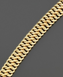 Glittering gold for everyday luxe. This 18k gold infinity-link mesh will add the perfect final touches before you walk out the door. Approximate length: 7-1/2 inches. Glittering gold for everyday luxe. This 18k gold infinity-link mesh will add the perfect final touches before you walk out the door. Approximate length: 7-1/2 inches.