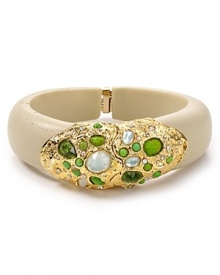 Alexis Bittar's signature mash-up of texture, sparkle and tone proves wholly versatile with this resin bracelet. It's eclectic style stands out on a stacked wrist or worn solo. Alexis Bittar's signature mash-up of texture, sparkle and tone proves wholly versatile with this resin bracelet. It's eclectic style stands out on a stacked wrist or worn solo.