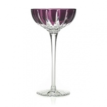 A glamorous collection of barware from William Yeoward in exciting shapes and vibrant amethyst brings uncommon elegance to your events. With striking vertical cuts, each piece sings a contemporary tune that is deeply indebted to classic crystal design.