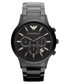 A daring unisex watch from Emporio Armani with reliable chronograph tech. A daring unisex watch from Emporio Armani with reliable chronograph tech.