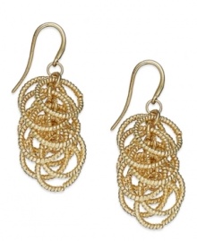 Intertwining strands of tubular chains create a lasting effect on these drop earrings from Alfani. Crafted from gold tone mixed metal. Approximate drop: 1-1/4 inches. Intertwining strands of tubular chains create a lasting effect on these drop earrings from Alfani. Crafted from gold tone mixed metal. Approximate drop: 1-1/4 inches.