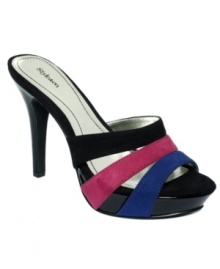 Colorblocked straps give Style&co.'s November platform sandals an edge on the competition. Colorblocked straps give Style&co.'s November platform sandals an edge on the competition.