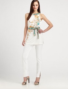EXCLUSIVELY AT SAKS. A spectacular halter top featuring a whimsical, floral print and a waist-defining, self-tie belt.Halter necklineSelf-tie beltHook-and-eye closure at keyhole backAbout 30 from shoulder to hemViscoseDry cleanImported Model shown is 5'10 (177cm) wearing US size Small. OUR FIT MODEL RECOMMENDS ordering true size. EXCLUSIVELY AT SAKS. A spectacular halter top featuring a whimsical, floral print and a waist-defining, self-tie belt.Halter necklineSelf-tie beltHook-and-eye closure at keyhole backAbout 30 from shoulder to hemViscoseDry cleanImported Model shown is 5'10 (177cm) wearing US size Small. OUR FIT MODEL RECOMMENDS ordering true size.