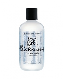 A lightweight cleanser for anyone craving fullness. Builds body in the shower and gives fine or limp hair a lift while moisturizing and sealing split ends. A friend to fine, thinning, limp or flyaway hair and sexy, retro styles.Usage: A little goes a long way: work a dab into wet hair, lather well and rinse thoroughly. For more body, style with Thickening Hairspray (a must when you blow-dry) or Styling Creme when you need stronger hold.Product Recipe: For really full results, pair with Thickening Conditioner, Thickening Serum and Thickening Hairspray. Color compatible. A lightweight cleanser for anyone craving fullness. Builds body in the shower and gives fine or limp hair a lift while moisturizing and sealing split ends. A friend to fine, thinning, limp or flyaway hair and sexy, retro styles.Usage: A little goes a long way: work a dab into wet hair, lather well and rinse thoroughly. For more body, style with Thickening Hairspray (a must when you blow-dry) or Styling Creme when you need stronger hold.Product Recipe: For really full results, pair with Thickening Conditioner, Thickening Serum and Thickening Hairspray. Color compatible.