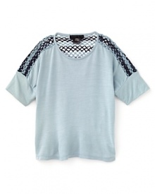 Flowers By Zoe Girls' Crochet Shoulder Tee - Sizes S-XL Flowers By Zoe Girls' Crochet Shoulder Tee - Sizes S-XL