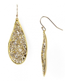 Undulating drops of gleaming hold glitter with Swarovski crystal dewdrops. By Alexis Bittar. Undulating drops of gleaming hold glitter with Swarovski crystal dewdrops. By Alexis Bittar.
