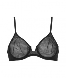 Luxurious underwire bra in fine black synthetic fiber (stretch tulle) - very comfortable and pleasant on the skin - elegant simple unpadded triangle shape - adjustable straps and hook closure - ideal for plunging necklines - creates a dream cleavage - perfect snug fit - stylish, sexy, seductive - fits under (almost) all outfits Luxurious underwire bra in fine black synthetic fiber (stretch tulle) - very comfortable and pleasant on the skin - elegant simple unpadded triangle shape - adjustable straps and hook closure - ideal for plunging necklines - creates a dream cleavage - perfect snug fit - stylish, sexy, seductive - fits under (almost) all outfits