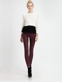 EXCLUSIVELY AT SAKS. Light, colorblocked crepe styled in a top-fit silhouette with a waist-defining peplum.JewelneckLong sleevesAbout 24 from shoulder to hemCenter back zipperRayonDry cleanImportedModel shown is 5'10 (177cm) wearing US size Small. EXCLUSIVELY AT SAKS. Light, colorblocked crepe styled in a top-fit silhouette with a waist-defining peplum.JewelneckLong sleevesAbout 24 from shoulder to hemCenter back zipperRayonDry cleanImportedModel shown is 5'10 (177cm) wearing US size Small.