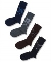 Enjoy a perfect dry fit wit these soft luxurious moisture wicking socks by Perry Ellis.