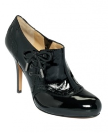 Dance your way through the day. Inspired by classic men's loafers, Circa by Joan & David flips the script on the Eunice shooties by adding a stiletto heel and moving the laces to the side. Dance your way through the day. Inspired by classic men's loafers, Circa by Joan & David flips the script on the Eunice shooties by adding a stiletto heel and moving the laces to the side.