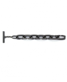 Sweeten your style in Vince Camuto's Kiss Link Bracelet. Simple and subtle, this hematite tone oval-link bracelet adds a touch of polish. Toggle clasp. Approximate length: 8 inches. Sweeten your style in Vince Camuto's Kiss Link Bracelet. Simple and subtle, this hematite tone oval-link bracelet adds a touch of polish. Toggle clasp. Approximate length: 8 inches.