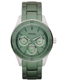 Make your style one-of-a-kind with this feminine take on the classic boyfriend watch. The Stella by Fossil features minty color for fresh fashion. Make your style one-of-a-kind with this feminine take on the classic boyfriend watch. The Stella by Fossil features minty color for fresh fashion.