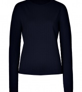 With a pristine cut and immaculate seamless patterning, Jil Sanders cashmere pullover is an exquisitely luxurious take on contemporary knitwear - Round neckline, long sleeves, fine ribbed trim, seamless patterning - Fitted - Wear with figure-hugging separates and flawless leather ankle boots
