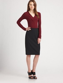 Super-soft, a design featuring a double v-neck and v-back with a classic fit.V-neckLong sleevesPull-on styleAbout 24 from shoulder to hem88% polyamide/12% elastaneHand washImported Model shown is 5'11 (180cm) wearing US size Small. Super-soft, a design featuring a double v-neck and v-back with a classic fit.V-neckLong sleevesPull-on styleAbout 24 from shoulder to hem88% polyamide/12% elastaneHand washImported Model shown is 5'11 (180cm) wearing US size Small.