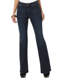 Get a look that flatters in all the right places from DKNY Jeans. Pair these bootcut jeans with anything from vintage tees to lush sweaters for weekend-chic style. Get a look that flatters in all the right places from DKNY Jeans. Pair these bootcut jeans with anything from vintage tees to lush sweaters for weekend-chic style.