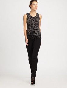 An exotic print in a slim-fitting silhouette on soft wool.ScoopneckSleevelessPullover stylingAbout 30 from shoulder to hemWoolDry cleanMade in Italy of imported fabric Model shown is 5'10 wearing US size 4. An exotic print in a slim-fitting silhouette on soft wool.ScoopneckSleevelessPullover stylingAbout 30 from shoulder to hemWoolDry cleanMade in Italy of imported fabric Model shown is 5'10 wearing US size 4.