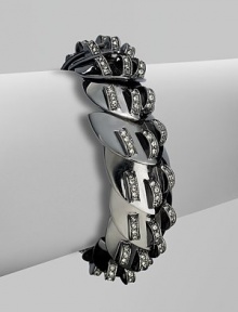 EXCLUSIVELY AT SAKS.COM Sparkling, black rhinestone accents on a hematite plated, layered, chevron design. Hematite plated brassGlass stonesHook closureLength, about 7½Imported EXCLUSIVELY AT SAKS.COM Sparkling, black rhinestone accents on a hematite plated, layered, chevron design. Hematite plated brassGlass stonesHook closureLength, about 7½Imported