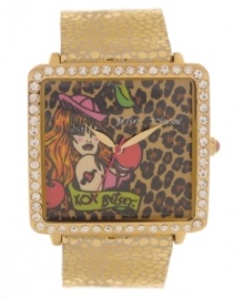 Get inked up without the pain with this sultry leather watch from Betsey Johnson. With a tattoo-inspired graphic and fierce animal print. Get inked up without the pain with this sultry leather watch from Betsey Johnson. With a tattoo-inspired graphic and fierce animal print.