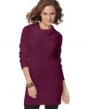 AGB's simple, chic tunic sweater has a twist – a twisted cable knit, that is! Perfect with dark jeans or leggings.