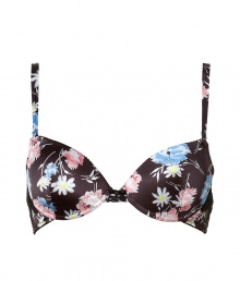 Stylish bra made ..of fine, black printed stretch synthetic - Luxurious bra with a feminine floral print - Padded push up cups and slim, length-adjustable outer straps - Hook closure, cute little bow - Best for wider necklines - Perfect, snug fit - Magically makes a dream d?collet? - Elegant, sexy, seductive - Fits under (almost) all outfits Stylish bra made ..of fine, black printed stretch synthetic - Luxurious bra with a feminine floral print - Padded push up cups and slim, length-adjustable outer straps - Hook closure, cute little bow - Best for wider necklines - Perfect, snug fit - Magically makes a dream d?collet? - Elegant, sexy, seductive - Fits under (almost) all outfits