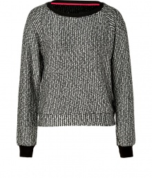 Bring subtle bling to your casual-cool ensembles with this metallic-hued sweatshirt from LAgence - Wide neck, long raglan sleeves with ribbed cuffs, relaxed silhouette, ribbed hem - Pair with leather leggings, ankle boots, and a crossbody bag Bring subtle bling to your casual-cool ensembles with this metallic-hued sweatshirt from LAgence - Wide neck, long raglan sleeves with ribbed cuffs, relaxed silhouette, ribbed hem - Pair with leather leggings, ankle boots, and a crossbody bag