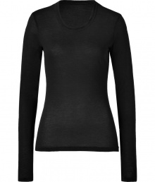 Classic black long sleeve crew neck tee - This must-have basic is a perfect addition to any closet - Flattering slim cut and easy to style versatile silhouette - Pair with skinny jeans and a boyfriend cardigan for casual cool - Try with cargo pants and ballet flats Classic black long sleeve crew neck tee - This must-have basic is a perfect addition to any closet - Flattering slim cut and easy to style versatile silhouette - Pair with skinny jeans and a boyfriend cardigan for casual cool - Try with cargo pants and ballet flats
