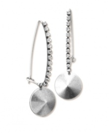 When vintage design combines with 80s flair. Oxidized drops are paired perfectly with a sparkling row of rhinestones. RACHEL Rachel Roy earrings crafted in silver tone mixed metal. Approximate drop: 2 inches. When vintage design combines with 80s flair. Oxidized drops are paired perfectly with a sparkling row of rhinestones. RACHEL Rachel Roy earrings crafted in silver tone mixed metal. Approximate drop: 2 inches.