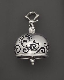 Inspired by Zen philosophy, this intricately detailed, blackened and polished sterling silver meditation bell from Paul Morelli jingles softly. Inspired by Zen philosophy, this intricately detailed, blackened and polished sterling silver meditation bell from Paul Morelli jingles softly.