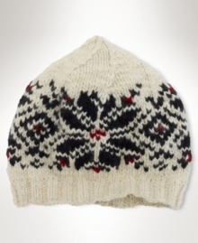 A wool snowflake-print hat, inspired by vintage intarsia-knit caps, adds heritage character to your look while keeping you warm. A wool snowflake-print hat, inspired by vintage intarsia-knit caps, adds heritage character to your look while keeping you warm.