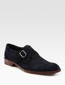 Superior craftsmanship with a handmade touch in incredibly soft suede with a monk strap detail.Leather upperLeather liningPadded insoleLeather soleMade in Italy Superior craftsmanship with a handmade touch in incredibly soft suede with a monk strap detail.Leather upperLeather liningPadded insoleLeather soleMade in Italy