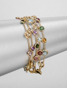 From the Mini Jaipur Collection. Colorful strands of semi-precious, faceted stones set in hand-engraved 18k gold. May include amethyst, light amethyst, green amethyst, iolite, garnet, green garnet, orange garnet, tourmalines, citrine, lemon citrine, peridot, pink quartz, smoky quartz and topazLength, about 7Lobster clasp closureMade in ItalyPlease note: Stones may vary. From the Mini Jaipur Collection. Colorful strands of semi-precious, faceted stones set in hand-engraved 18k gold. May include amethyst, light amethyst, green amethyst, iolite, garnet, green garnet, orange garnet, tourmalines, citrine, lemon citrine, peridot, pink quartz, smoky quartz and topazLength, about 7Lobster clasp closureMade in ItalyPlease note: Stones may vary.