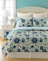 Pairing the traditional comfort of a country quilt with a beautiful damask pattern of Persian textiles, this lush cotton quilt offers a subtle, yet fashionable update. Reverses to solid for a simple design alternative.