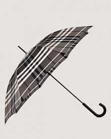 Burberry's dapper check print gives this packable umbrella classic appeal, rain or shine. Burberry's dapper check print gives this packable umbrella classic appeal, rain or shine.