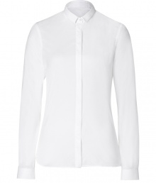 Elegant blouse made ..of fine cotton - In wonderfully fresh and elegant, classic white - Feminine blouse cut with a small collar, figure-flattering waist and long sleeves - Covered button placket - A modern classic, ever-ready to wear - A favorite basic for the office, leisure and evening, works with a pant suit, an elegant skirt, jeans Elegant blouse made ..of fine cotton - In wonderfully fresh and elegant, classic white - Feminine blouse cut with a small collar, figure-flattering waist and long sleeves - Covered button placket - A modern classic, ever-ready to wear - A favorite basic for the office, leisure and evening, works with a pant suit, an elegant skirt, jeans