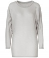 Stylish top of fine, light gray Modal - amazingly soft and comfortable to wear - new, casual Dolman silhouette, loose and long - cut with a feminine crew neck and fashionable, to cut batwing sleeves - super-combined part, works both as a fashion accent send to office Looks, as well as to casual outfits - You contribute to a narrow skirt, a tube jeans or shorts
