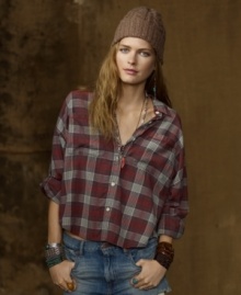 Denim & Supply Ralph Lauren's ranch-inspired shirt plays up the urban-cowgirl angle, rendered in a timeworn embroidered plaid for a rugged Western look that fits right in on the city streets. Denim & Supply Ralph Lauren's ranch-inspired shirt plays up the urban-cowgirl angle, rendered in a timeworn embroidered plaid for a rugged Western look that fits right in on the city streets.
