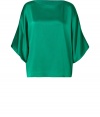 Perfect for taking from the office to cocktails, Michael Kors satin top is a chic choice for dressing up your workweek looks - Boat neckline, draped 3/4 dolman sleeves - Loosely fitted - Wear with a pencil skirt and platform pumps