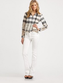 Allover checks lend iconic charm to this timeless button-front design.Collar neckLong sleevesButton frontAbout 24 from shoulder to hem97% cotton/2% cotton/1% elastaneMachine washImported Model shown is 5'10½ (179cm) wearing US size Small. 