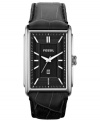 An impeccably designed Dress watch from Fossil with the classic combination of black leather and steel.