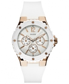 A feminine sport watch from GUESS that brings chic style to casual looks.