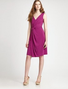 Fluid jersey tailored in a faux-wrap style, featuring beautiful draping and side band detail.Surplice necklineSleevelessFaux-wrap front with side strap detailV backFully linedAbout 23 from natural waist63% rayon/30% cotton/7% spandexDry cleanImportedModel shown is 5'10 (177cm) wearing US size Small. Fluid jersey tailored in a faux-wrap style, featuring beautiful draping and side band detail.Surplice necklineSleevelessFaux-wrap front with side strap detailV backFully linedAbout 23 from natural waist63% rayon/30% cotton/7% spandexDry cleanImportedModel shown is 5'10 (177cm) wearing US size Small.