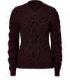 Ultra modern and impossibly chic, Salvatore Ferragamos structural knit pullover is a luxe must, guaranteed to elevate your contemporary knitwear collection - Rounded neckline, long sleeves, structural knit sleeves and front, ribbed knit back and trim - Classic slim fit - Style with minimalist separates and deeply tinted accessories